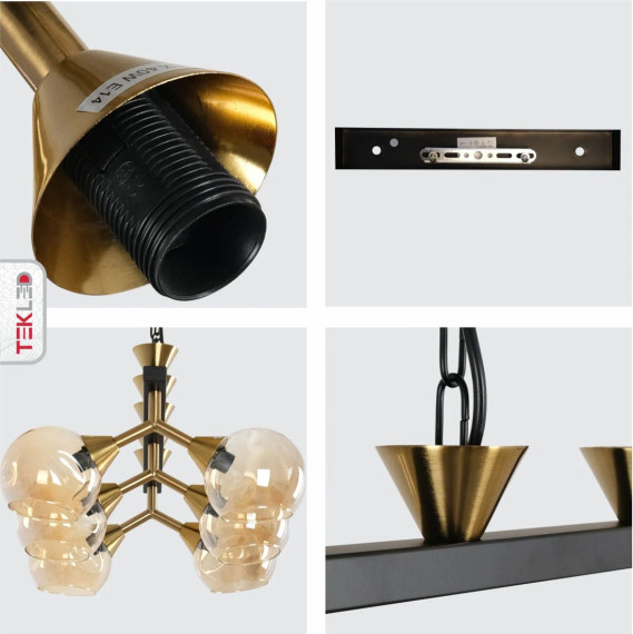 Locanda Amber Glass Island Chandelier Ceiling Light
