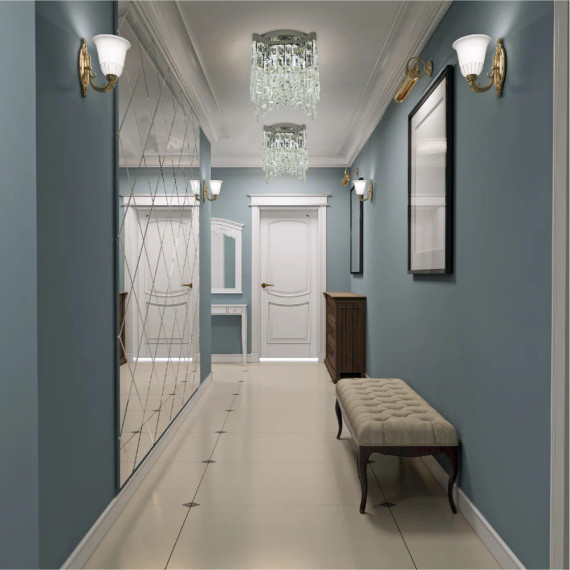 Star Crystal Flush Chandelier Ceiling Light