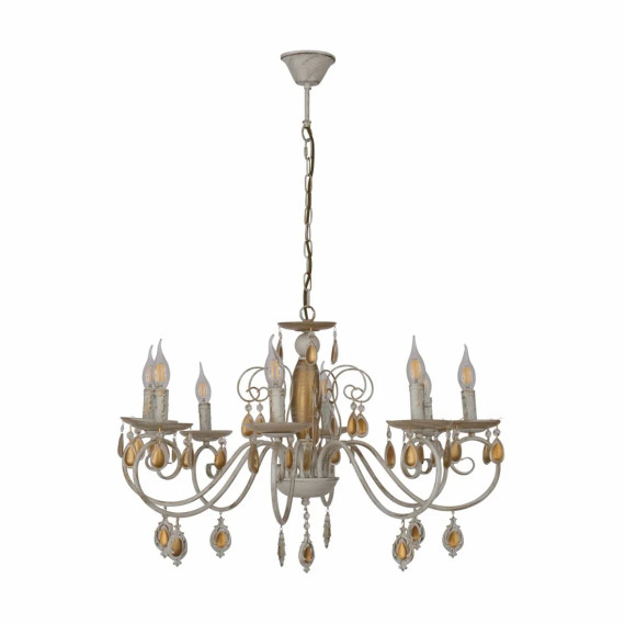 Elegant Amber Crystal Metal Arm Ceiling Chandelier Light