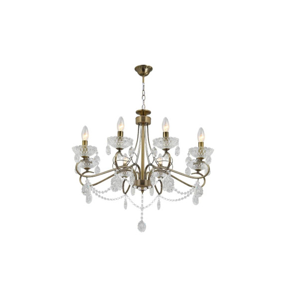 Mary Lillian Mediterranean Elegant Transitional Crystal Chandelier Ceiling Light