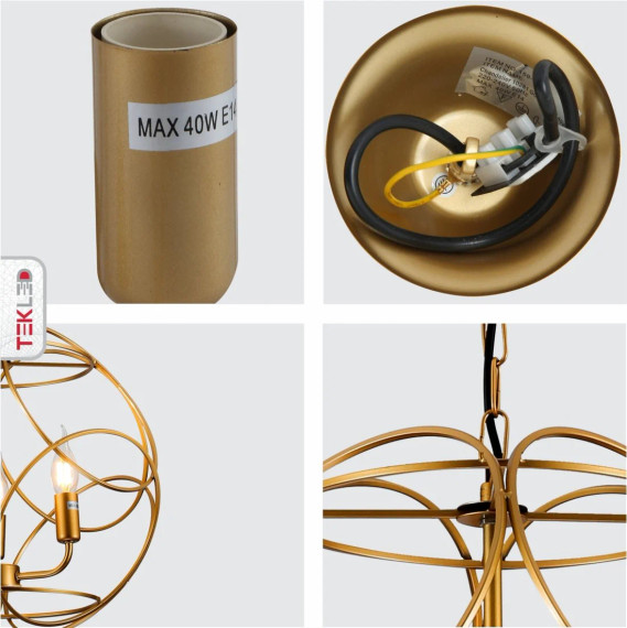 Modern Globe Cage Pendant Chandelier Ceiling Light