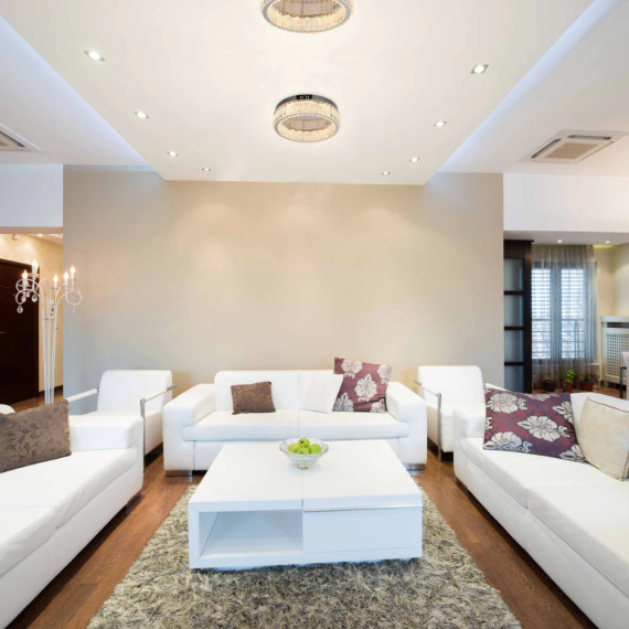 Ring Crystal Chrome Flush Ceiling Chandelier Light with Remote Control
