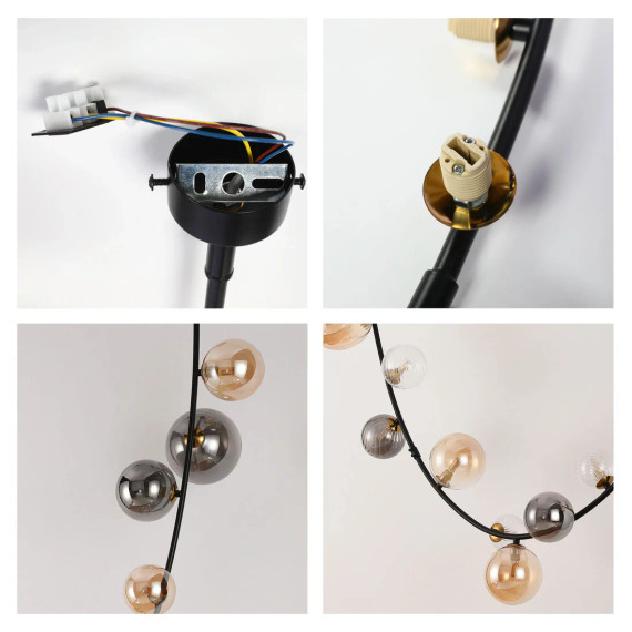 Dimmable Multi-Glass Globe Branch Pendant Light