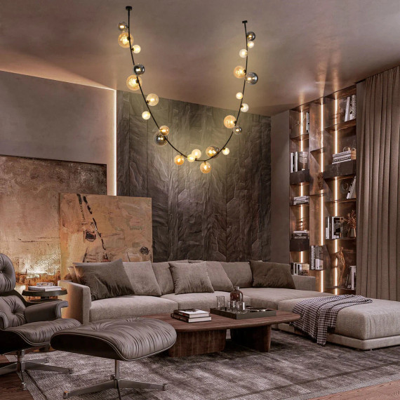 Dimmable Multi-Glass Globe Branch Pendant Light