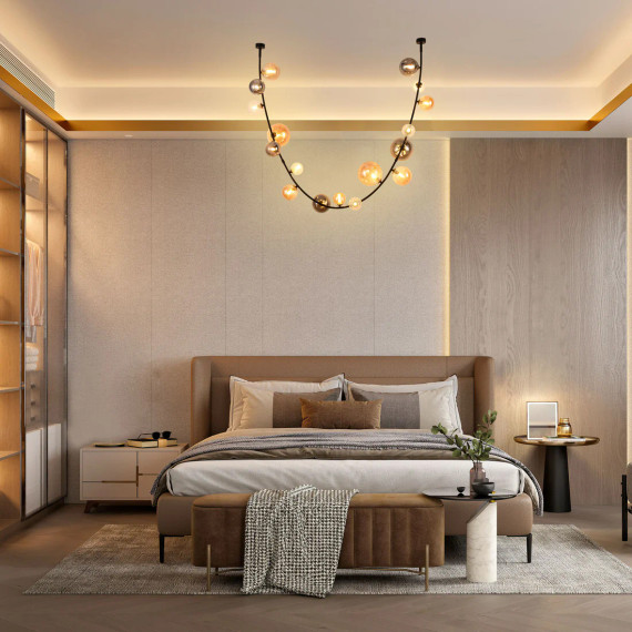 Dimmable Multi-Glass Globe Branch Pendant Light