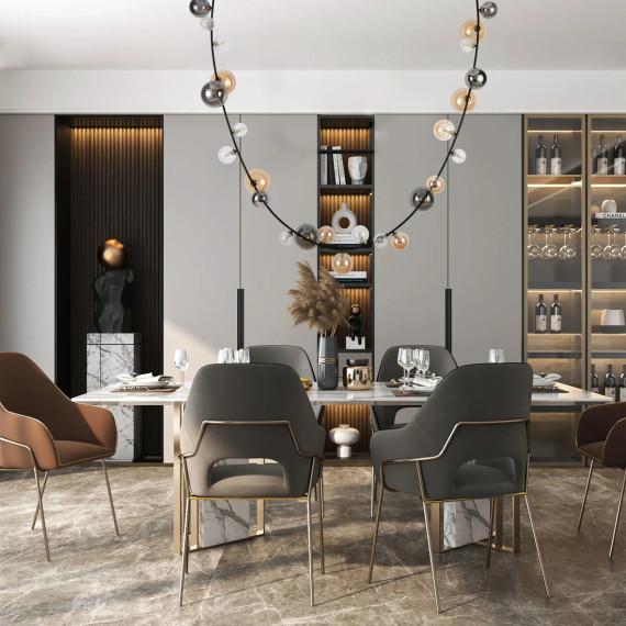 Dimmable Multi-Glass Globe Branch Pendant Light