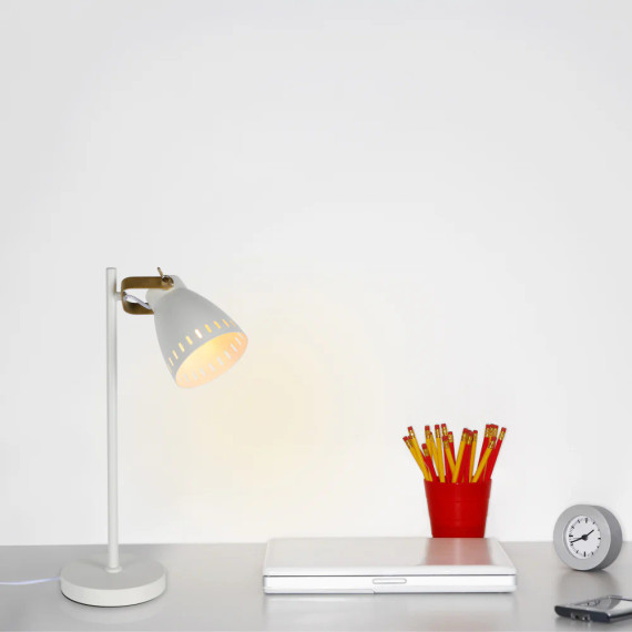 Chic Retro Desk Lamp with Brass Accents