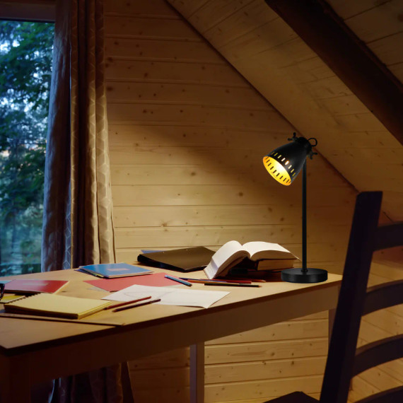 Chic Retro Desk Lamp with Brass Accents