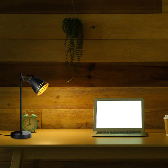 Chic Retro Desk Lamp with Brass Accents