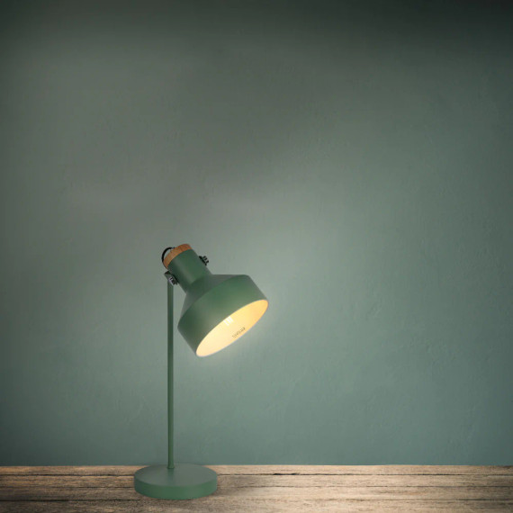 Modern Desk Lamp with Wooden Accent