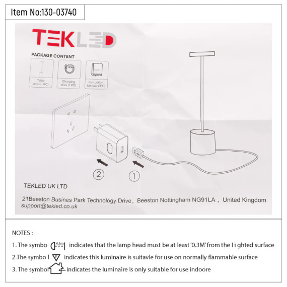 Sleek Portable Rechargeable LED Column Table Lamp