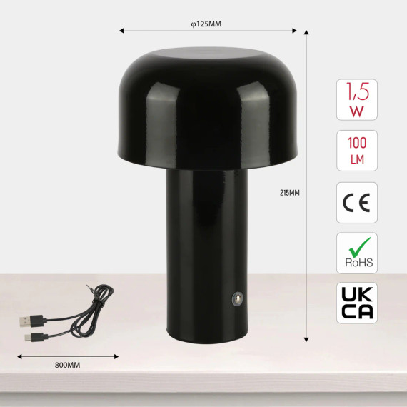 Modern Mushroom Rechargeable LED Bedside Table Lamp