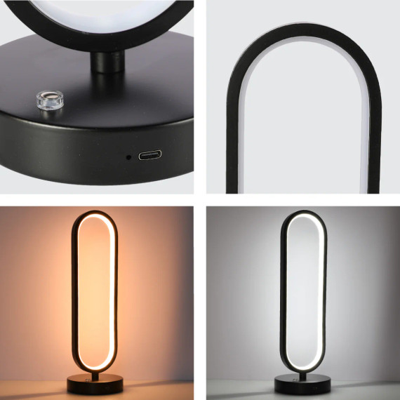 Minimalist Oval Table Lamp with 3 CCT LED
