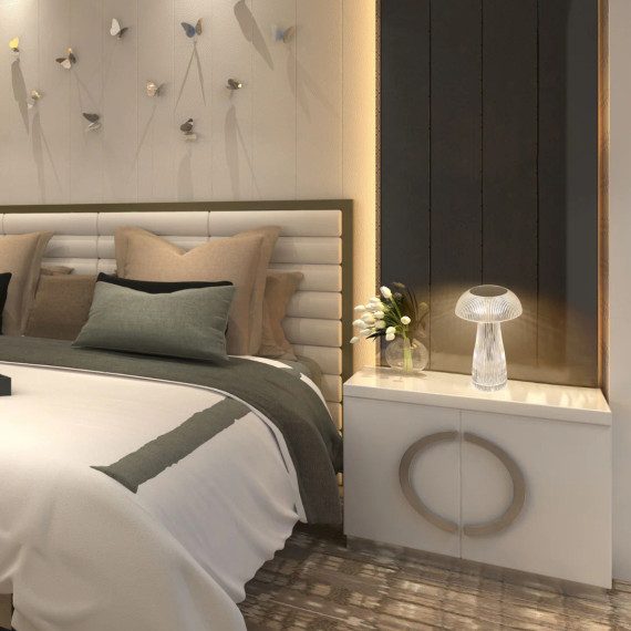 Lumi Crystal Touch Rechargeable Mushroom-Shaped LED Bedside Table Lamp