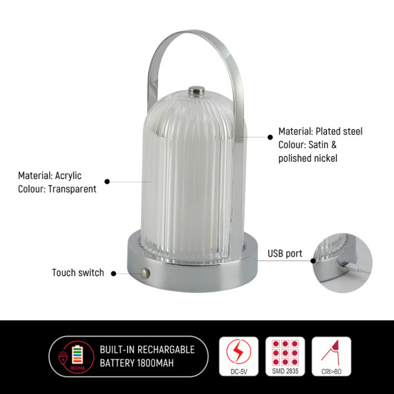 Gleam Guard Rechargeable Lantern Table Lamp
