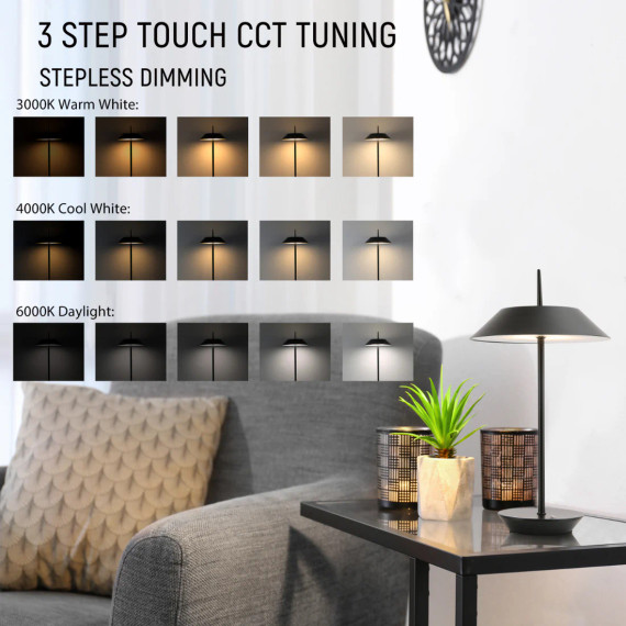 Modern Eclipse Touch Table Lamp