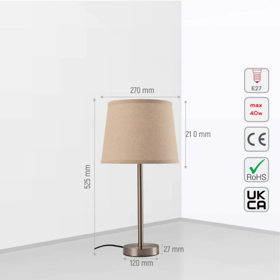 Nickel Flaxen Minimalist Table Lamp