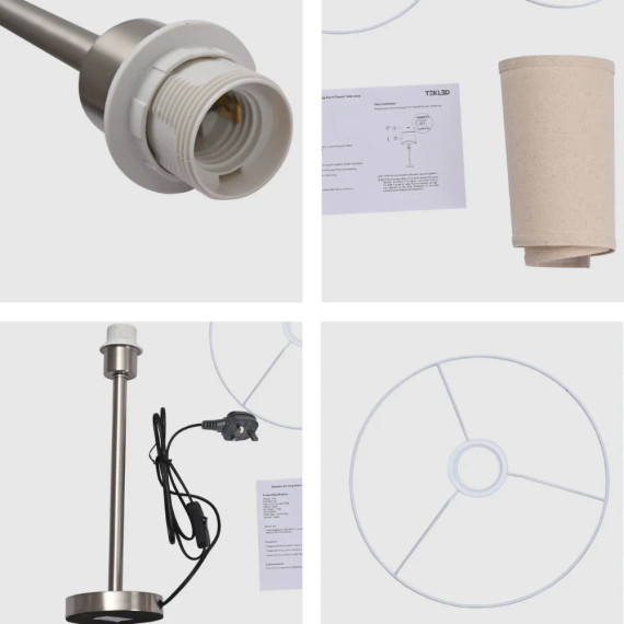 Nickel Flaxen Minimalist Table Lamp