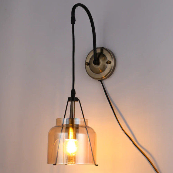 Plug-In Pendant Industrial Dome Wall Light