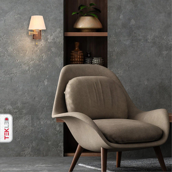 Metal Swing Arm Frustum Wall Light with Pull Down Switch