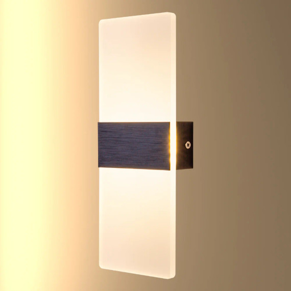 4W Cool White 4000K LED Dark Wood Metal Acrylic Wall Light