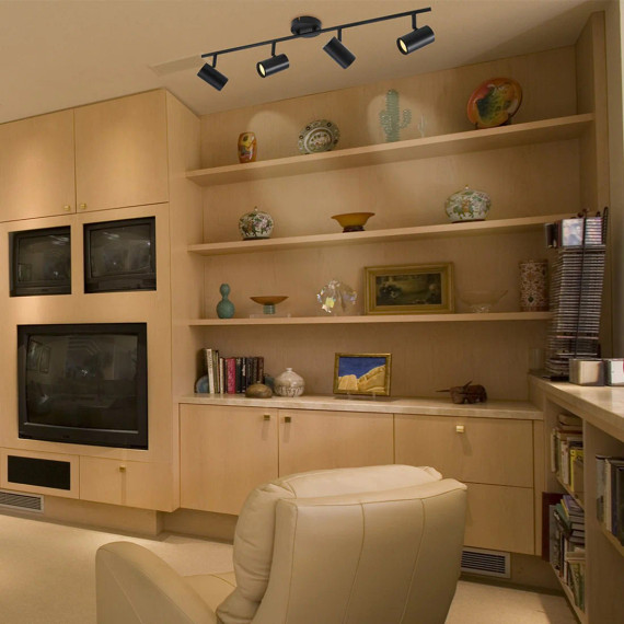 Virmo Side Connected Black Rotatable Cylinder Rod GU10 Spotlight