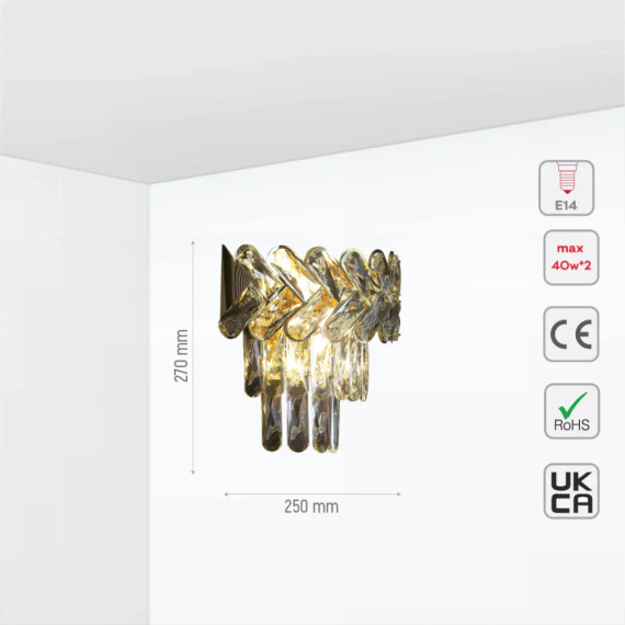 Herringbone Crystal Chandelier Wall Light