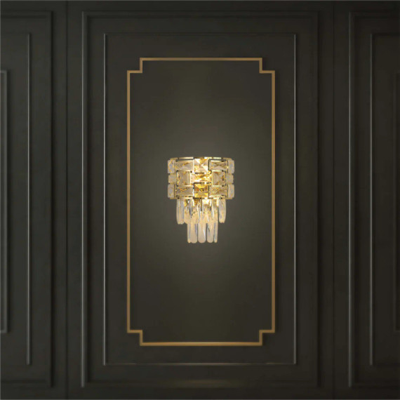 Basketweave Crystal Chandelier Wall Light