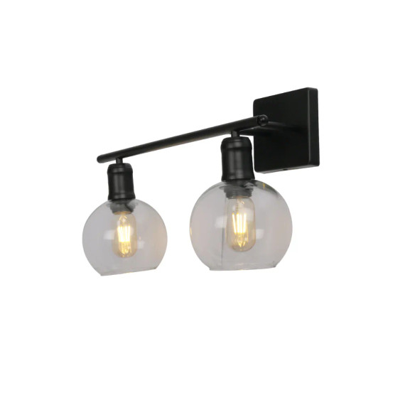 Modern-Vintage Wall Light with Clear Globes