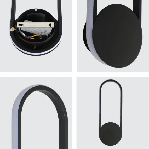 3000K 24W Ellipse Ambient Black LED Wall Sconce