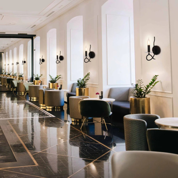 LuxAura Black Candle Wall Lamp