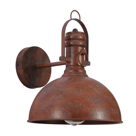 Old Brown Metal Dome Wall Light E27 Fitting