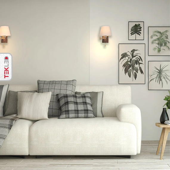 Gold Metal Swing Arm Frustum Wall Light with Pull Down Switch