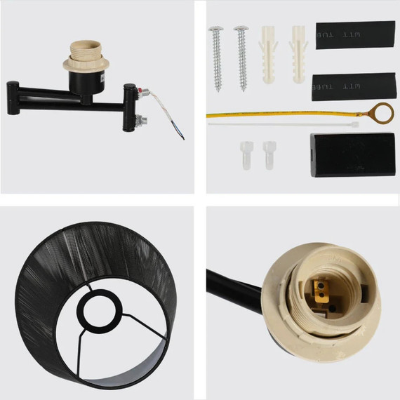 Gold Metal Swing Arm Frustum Wall Light with Pull Down Switch