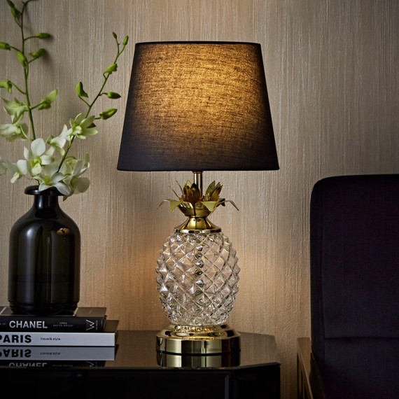 Gold Touch Table Lamp with Black Shade