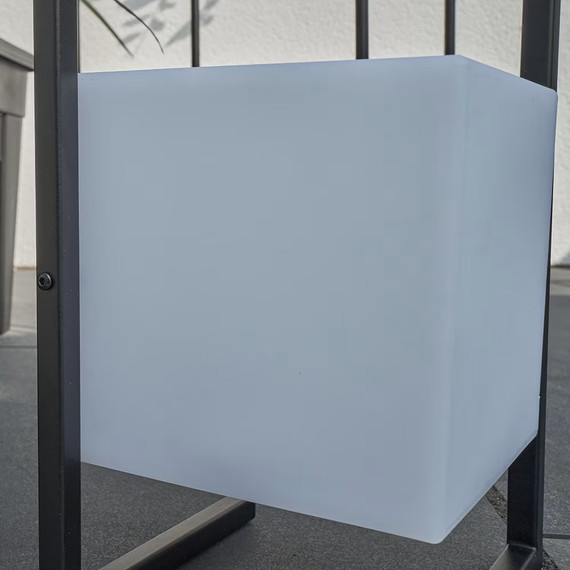 IP44 RGB LED Rechargeable Table Light with White Cube Shade
