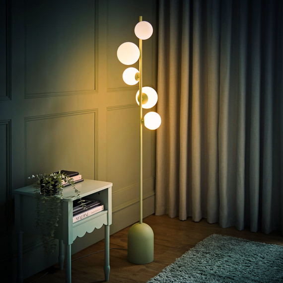5-Way Sage Green Floor Lamp