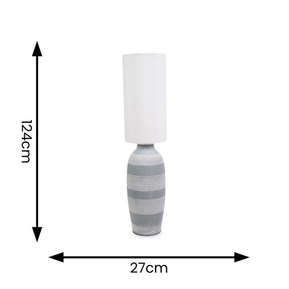 Ceramic Midi Floor Lamp with Cream Shade
