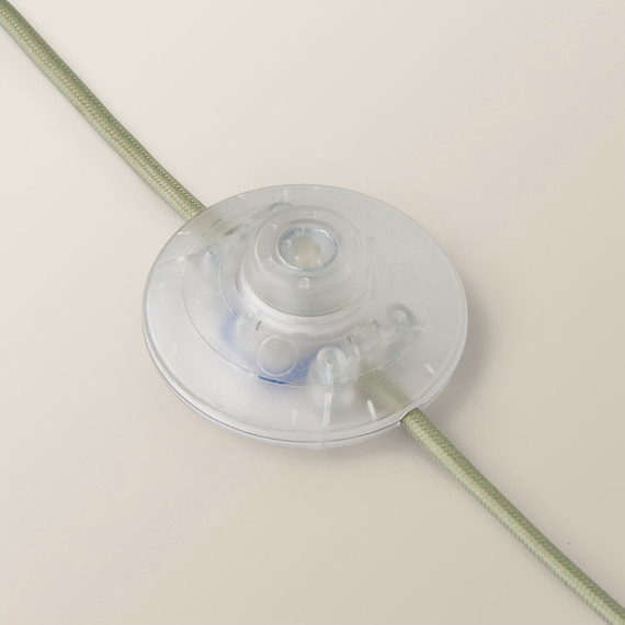Moss Green Ribbed Fabric Midi Floor Lamp