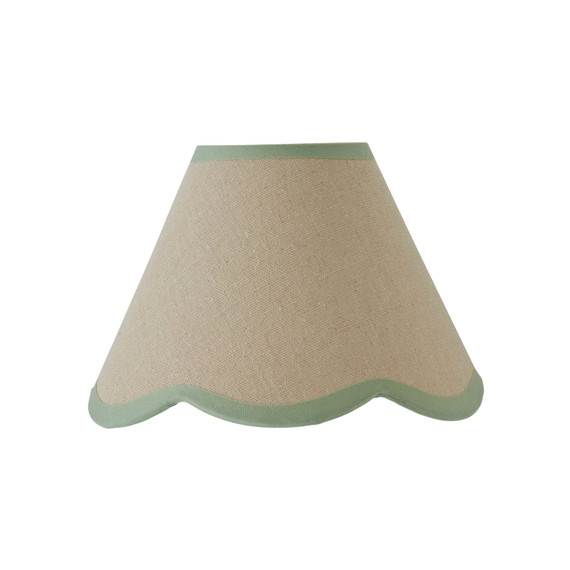 Extra Small Scallop with Green Trim Shade