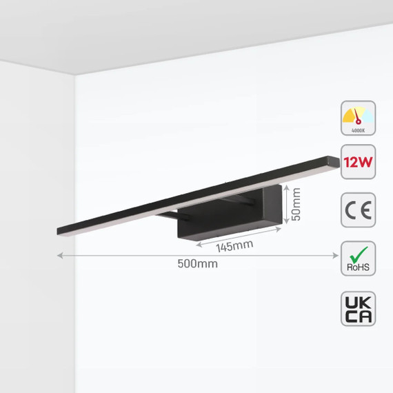 Contemporary LED Light for Picture Frames & Bathroom Sanity Mirrors - 50cm