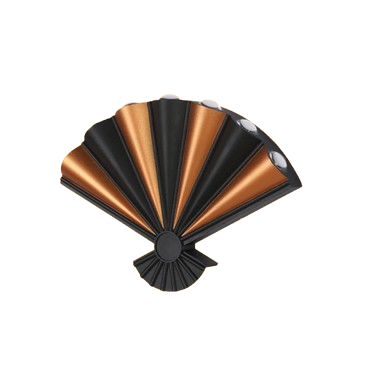 Modern Folding Fan 8 way LED Wall Light Black 3000K 8W