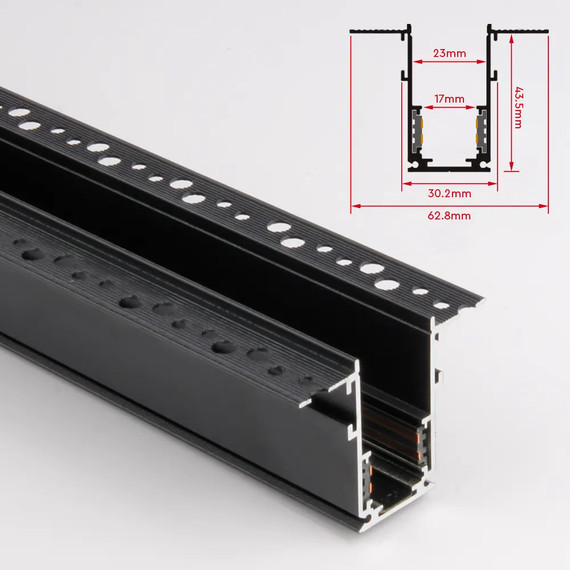 Easilight 20 Style Plastering Mounted Magnetic Rail