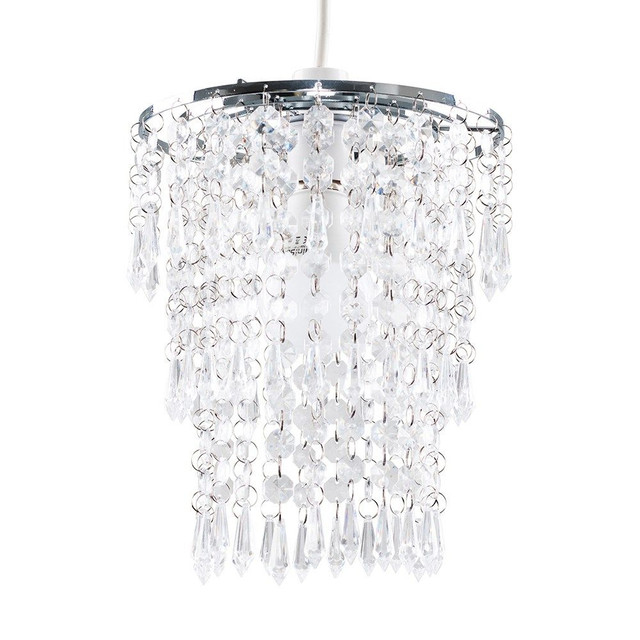 3 Tier Clear Acrylic Droplet NE Pendant Shade (Shade Only)