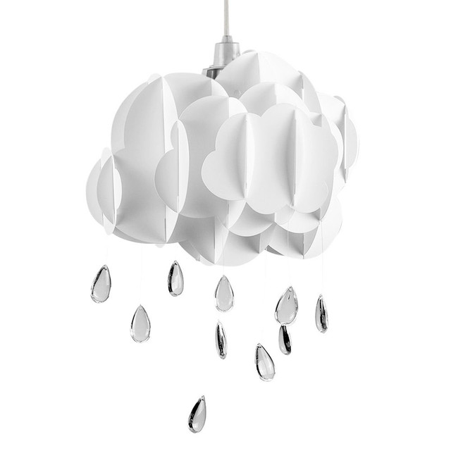 Children’s White Cloud & Rain Drops NE Pendant Shade (Shade Only)