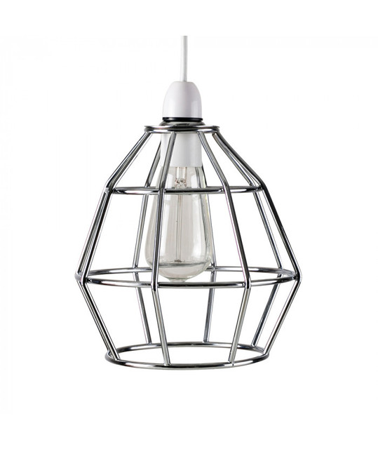 Angus Polished Chrome Basket NE Pendant Shade (Shade Only)