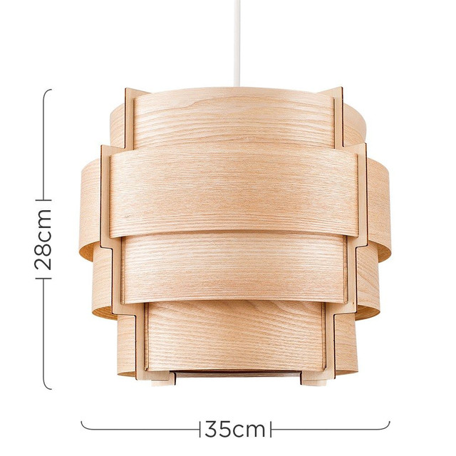 Persia Stepped Wood Veneer Drum NE Pendant Shade (Shade Only)