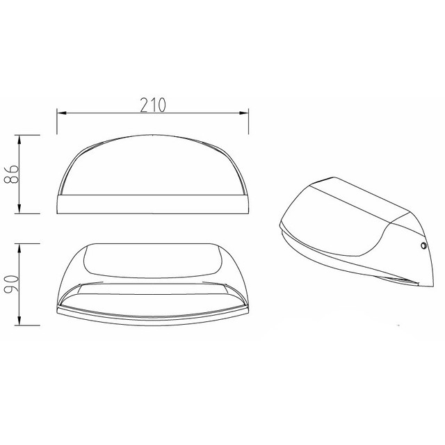 Auraglow Outdoor 12w Warm White LED Contemporary Wall Light (SKU: CLEAR-MS-AGW-9592)