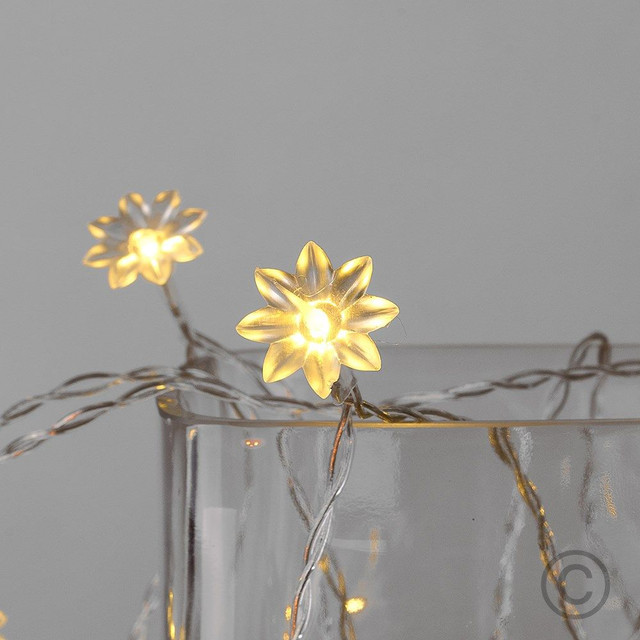 Set Of 20 Sunflower Battery Operated LED Fairy Lights