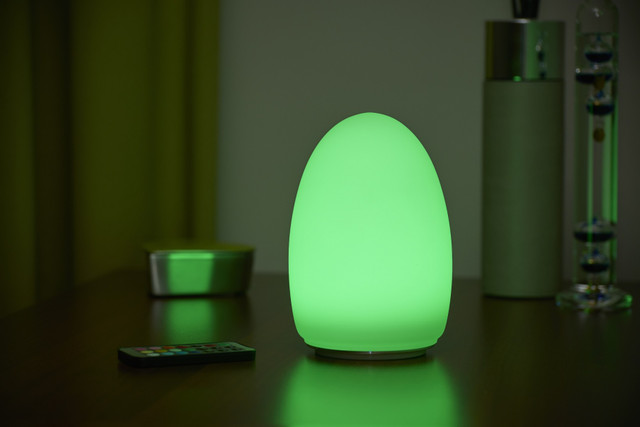 Auraglow Egg Rechargeable Wireless RGBW LED Glass Table Lamp (SKU: MS-AGW-9720)